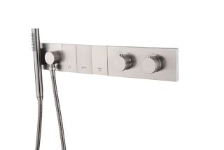 Встраиваемый смеситель для душа Boheme Zodiac Thermo 133-SYS-NB с термостатом брашированный никель